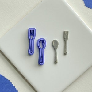 Fork and Spoon Clay Cutter, Individual or set, Picnic Clay Cutters, Polymer Clay Cutters
