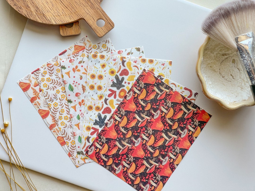 Assorted Fall Clay Transfer Sheet, 4x5 Inches, Purchase Individualy or in a Bundle, Polymer Clay