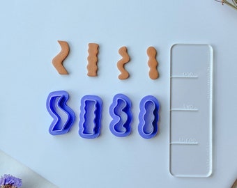 Funky Dangle Clay Cutter Set, SET OF FOUR, Cutters, Abstract Clay Cutters, Polymer Clay Cutter, Sqiggle Clay Cutter, Wavy Clay Cutter