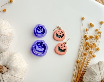 Happy Jack-O-Lantern Clay Cutter, Multiple sizes, Fall Clay Cutter, Polymer Clay Cutter, Halloween Clay Cutter