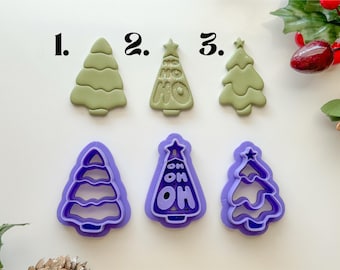 Christmas tree Clay Cutters, Sold individually or as a set, One size, Christmas Clay cutter, Winter clay cutter