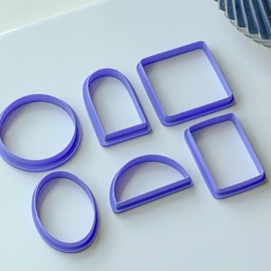 Set of 6 Basic Shape Clay Cutters, Multiple Size Options, Polymer Clay Cutters, Individual shapes available in separate listings, .5-2in