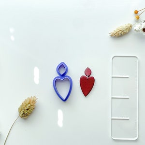 Heart dangle Clay Cutter, Polymer Clay Cutter, Art Deco Clay Cutter, Strong PLA Tough, Dangle Clay Cutters, Dangle clay cutter