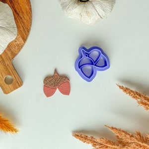 Double Acorn clay cutter, clay cutter, Polymer Clay Cutter, Fall Clay Cutter, Autumn Clay Cutter