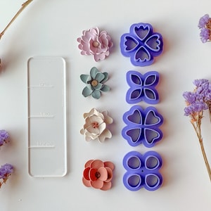 Petal Cutter Sets, Four Styles, 3 different sizes available, 5mm, 8mm, 12mm, Floral Clay Cutters, More grouping options in separate listing