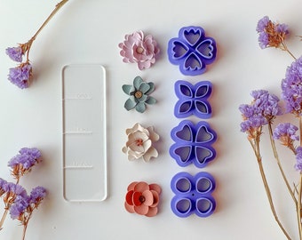 Petal Cutter Sets, Four Styles, 3 different sizes available, 5mm, 8mm, 12mm, Floral Clay Cutters, More grouping options in separate listing