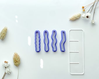 Long Funky Dangle Clay Cutter set, Set of Four, Polymer Clay Cutter, Funky Clay Cutter, Strong PLA Tough, Dangle Clay Cutters