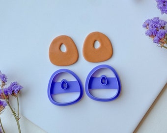 Round Donut Clay Cutter, Polymer Clay Cutter, Individual or Mirrored, Three Sizes Available, Stud, Dangle, Statement