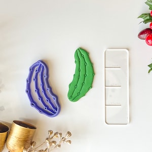 Pickle Clay Cutter, Available in ornament and earring sizes, 1”, 1.75” and 3”, Polymer Clay Cutter, Ornament DIY, Pickle clay cutter