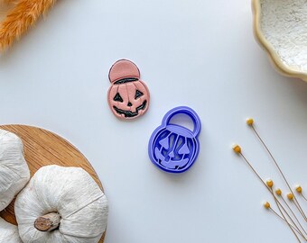 Trick or Treat Polymer Clay Cutter, Candy Basket Clay Cutter, Halloween Clay Cutter Available in Two Sizes, pumpkin clay cutter