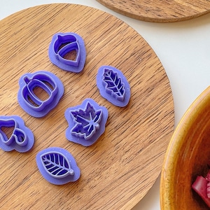 Fall Foliage Clay Cutters, Purchase as a set or Individually, Two sizes available, Stud and Dangle Cutters, Fall Polymer Clay Cutters