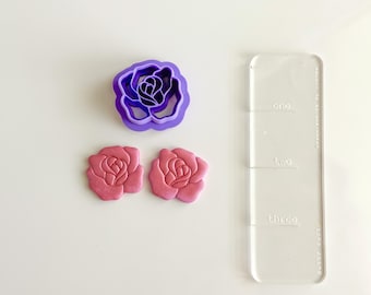 Rose Polymer Clay Cutter – 3D Printed Flower Clay Earring Cutter – Floral Jewelry Tool for Polymer Clay Art