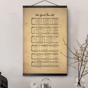 How Great Thou Art Hängende Noten noten christliche Wandkunst Klavier Lied Vintage Deko