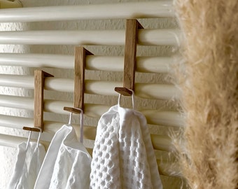 Stuckys Handtuchhalter aus Holz in Eiche mit Magnet. ab 2 Pärchen Kostenloser Versand Code "GRATIS" nur in DE,wooden towel hook,Home Decor