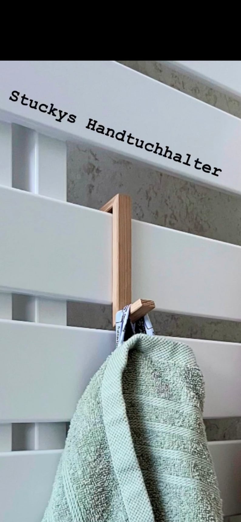 Wooden towel holder in oak with magnet. from 2 pairs FREE SHIPPING Code FREE sustainable, beautiful and valuable. Great gift idea. image 6