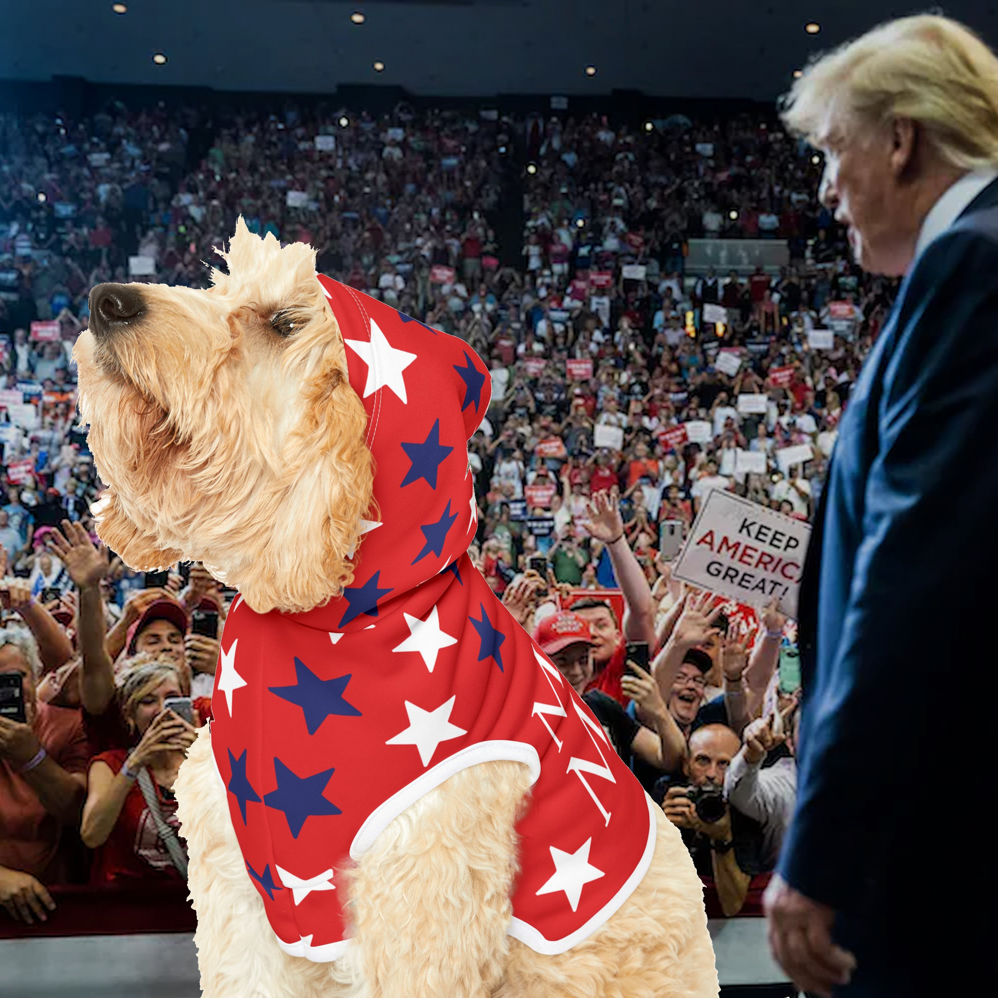 MAGA Mutt Dog Hoodie Funny GOP Dog Top Political Dog Hoodie Trump Dog Shirt Apparel for