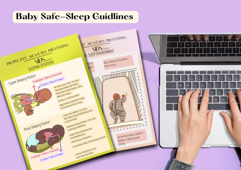 Safe Sleep Handout, Baby Safe Sleep Poster Preventing SIDS, DIGITAL