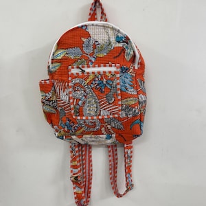 Handmade Quilted Cotton Backpack | Block Print Floral Bag | Boho Travel Bag | Eco-Friendly Lightweight Daypack | Ethnic School Bag