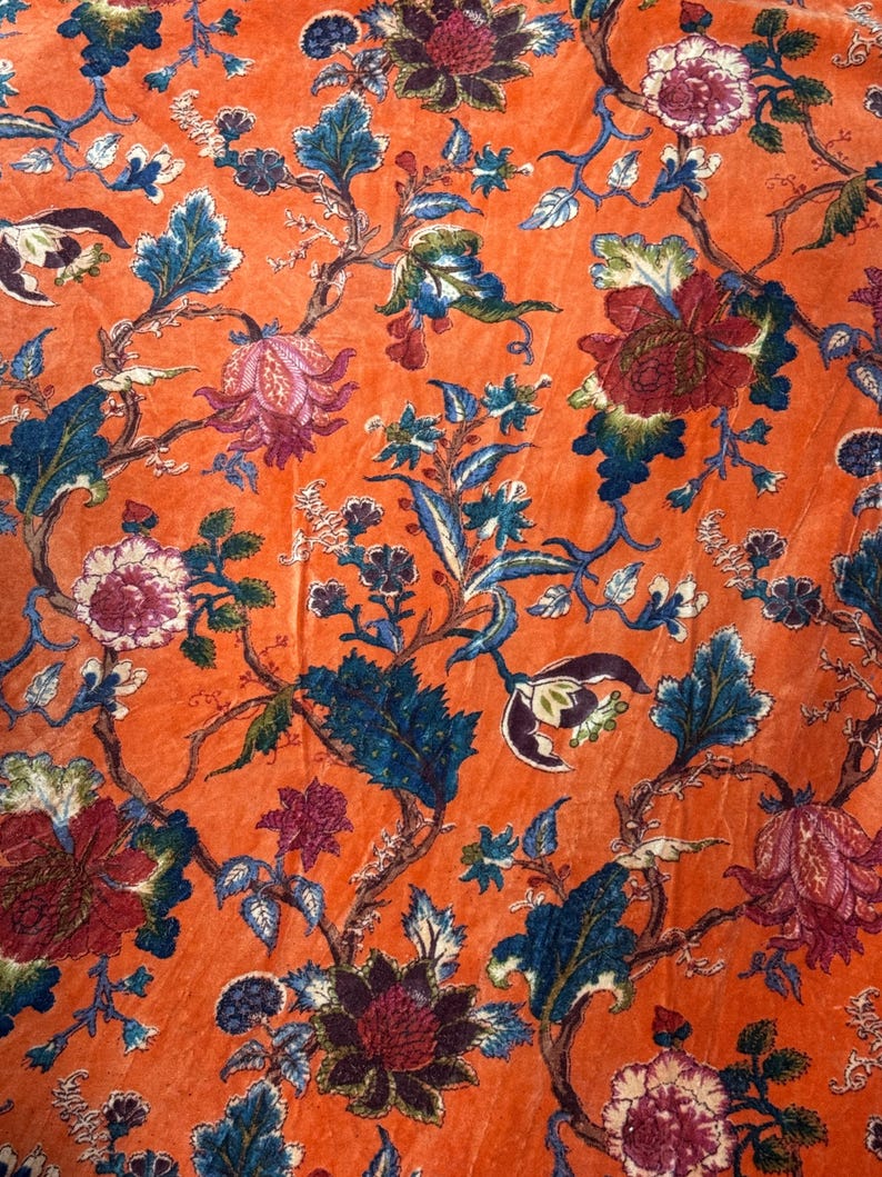 Bengal Tiger Print Velvet Fabric | Indian Tiger, Brwon Upholstery image 7