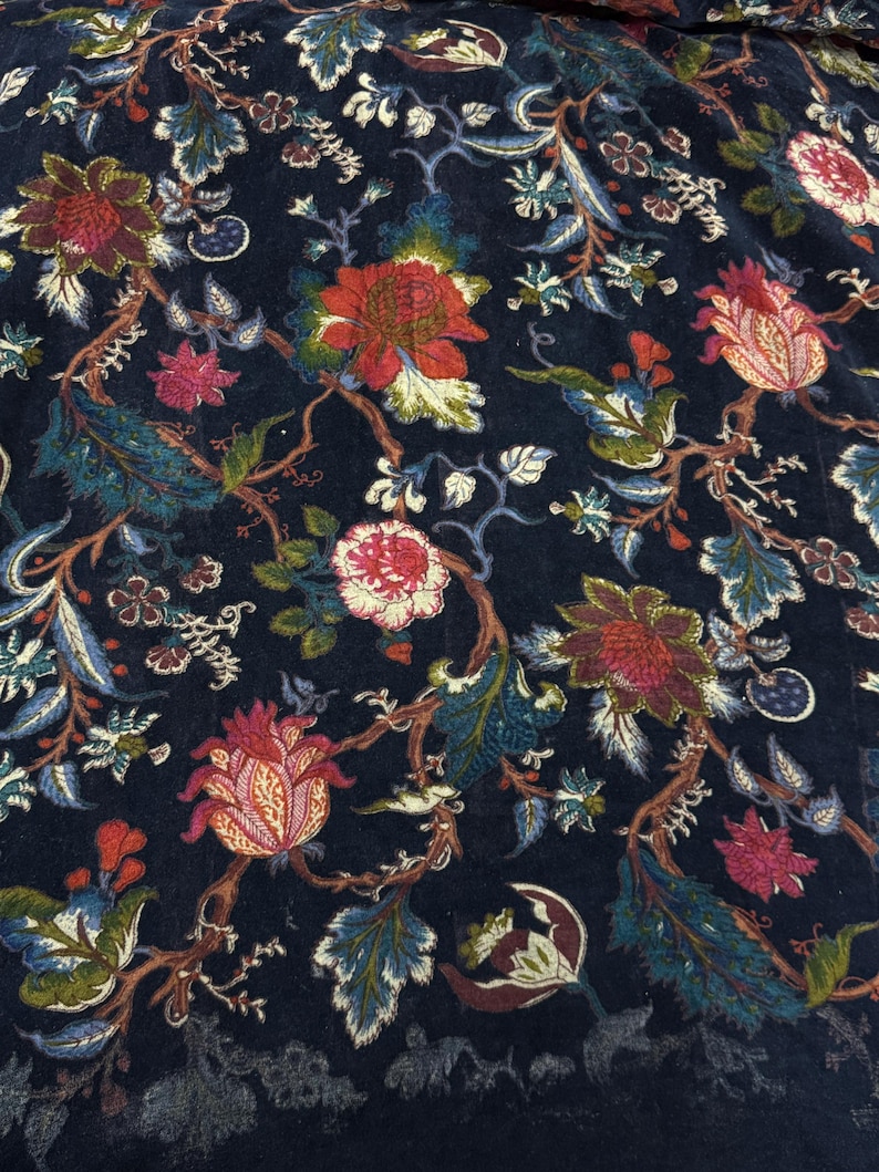 Bengal Tiger Print Velvet Fabric | Indian Tiger, Brwon Upholstery image 4