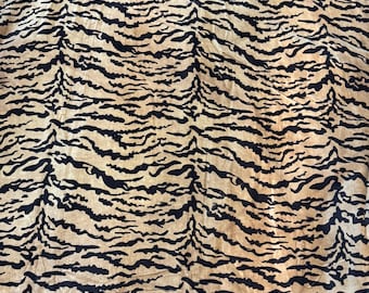 Tissu velours à imprimé tigre du Bengale | Tigre des Indes, rembourrage Brwon