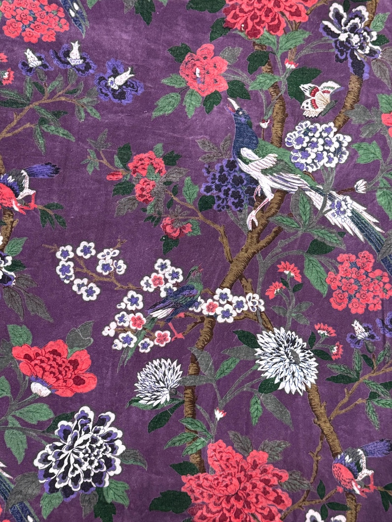Bengal Tiger Print Velvet Fabric | Indian Tiger, Brwon Upholstery image 10