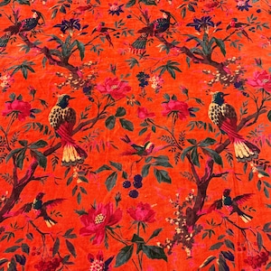 Bengal Tiger Print Velvet Fabric | Indian Tiger, Brwon Upholstery image 9