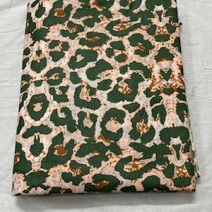 Green Leopard Cheetah spots Animal Print Velboa Draper Upholstery Fabric By The Yard Indian print fabric womens dress Craft, Sewing fabric