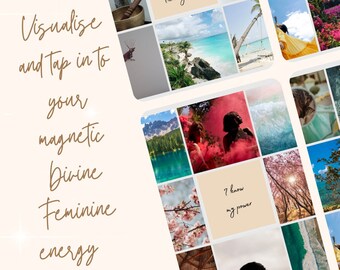 45 Divine Feminine Vision Board Printable, Law of Attraction, Femininity, Spiritual Gifts, Positive Affirmations, Instant Download