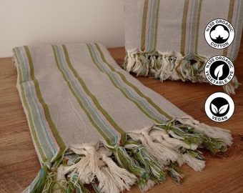 Organic Cotton Pesthemal Towel, Turkish Bath/Beach/Hammam Pesthemal Towel, Quick Dry and Super Absorbant Towel, Traditional Hammam Peshtemal