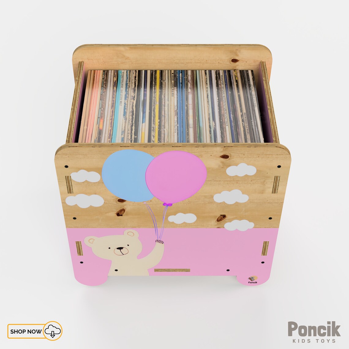 Wheeled Children's Toy Box and Organizer-diy CNC Wooden Storage ...