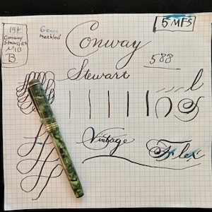Groen en zwart gemarmerd Conway Stewart 388 / MFS 5 / Flex tot 2 mm