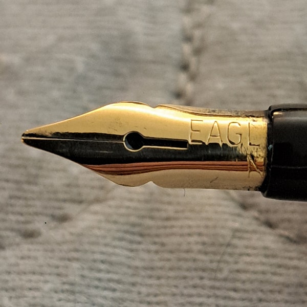 Eagle Pencil Co. Hard Rubber / 1900 Vintage Eyedropper / 14k Eagle Falcon Keyhole Nib