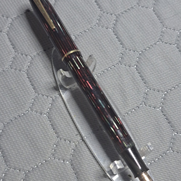 Venus, Red Stripe 14k nib Full Flex Vintage Fountain Pen, Flex to ~2mm