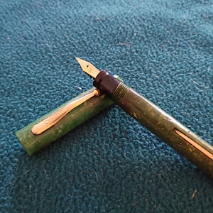 Jade sheaffer vestzak / jaren 30 vintage vulpen /