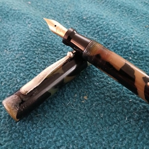 Ambassador oversized art-deco / jaren 30 vintage vulpen / MFS 5 Daily Writer SuperFlex over 3 mm