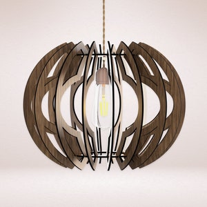 Scandinavian Boho Lampshade - Handmade Wooden Pendant Light - Eco Friendly - Wood Ceiling Light - Natural Decor - Made to Order - Unique