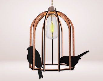 Scandinavische hanger - modern licht - houten kap - Boho - kroonluchter - schaduw - geometrische lamp - eetlicht - moderne hanglamp