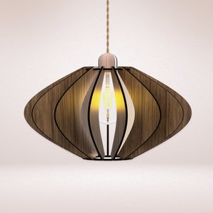 Scandinavian Boho Lampshade - Handmade Wooden Pendant Light - Eco Friendly - Wood Ceiling Light - Natural Decor - Made to Order - Unique