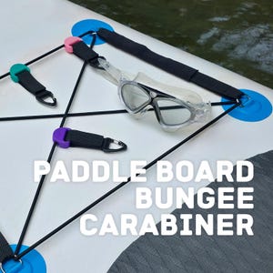 Paddle Board Bungee Carabiner - Kayak Holder Clip - SUP Accessories - Paddleboard Essentials - Inflatable Storage - Water Sports Gear - SUP
