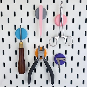 IKEA SKADIS Magnet Holders (6 Pack) - Various Colours - Pegboard Craft Organisation Accessories