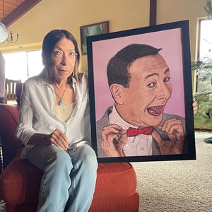 18x24 Pee Wee Herman Print Poster Paul Reubens Wall Art Hand Drawn Art Pee-wee&#39;s Big Adventure