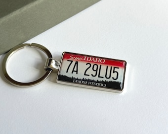 Idaho License Plate Keychain Custom Car Keychain License Plate Keychain Personalized Keyring Number Plate Car Accessory Car Plate Keyring