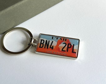 Utah Car License Plate Keychain Popular right now Custom Keychain Personalized gift Wedding gift Car Accessories Gift for her Birthday