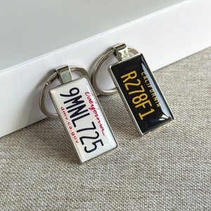California License Plate Keychain Custom Car Keychain License Plate Keychain Personalized Keyring Number Plate Car Accessory Plate Keyring