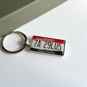 Idaho License Plate Keychain Custom Car Keychain License Plate Keychain Personalized Keyring Number Plate Car Accessory Car Plate Keyring