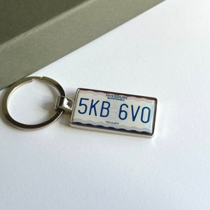 Missouri License Plate Keychain Custom Car Keychain License Plate Keychain Personalized Keyring Number Plate Car Accessory Car Plate Keyring