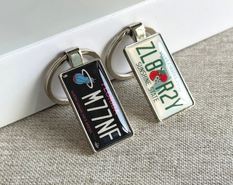 Florida Miami License Plate Keychain Custom Car Keychain License Plate Keychain personalize keyring Number Plate Accessory Car Plate Keyring