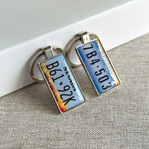 Nevada License Plate Keychain Custom Car Keychain License Plate Keychain Personalized Keyring Number Plate Car Accessory Car Plate Keyring