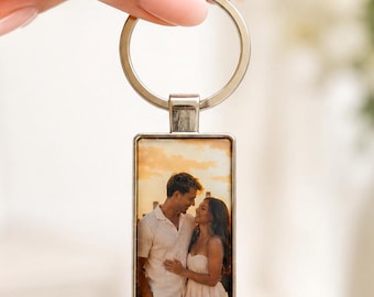 Personalized Photo Keychain Keepsake Gift Custom Picture Keychain Double Sided Photo Keyring Memorial Gift Couple Photo Keychain Anniversary